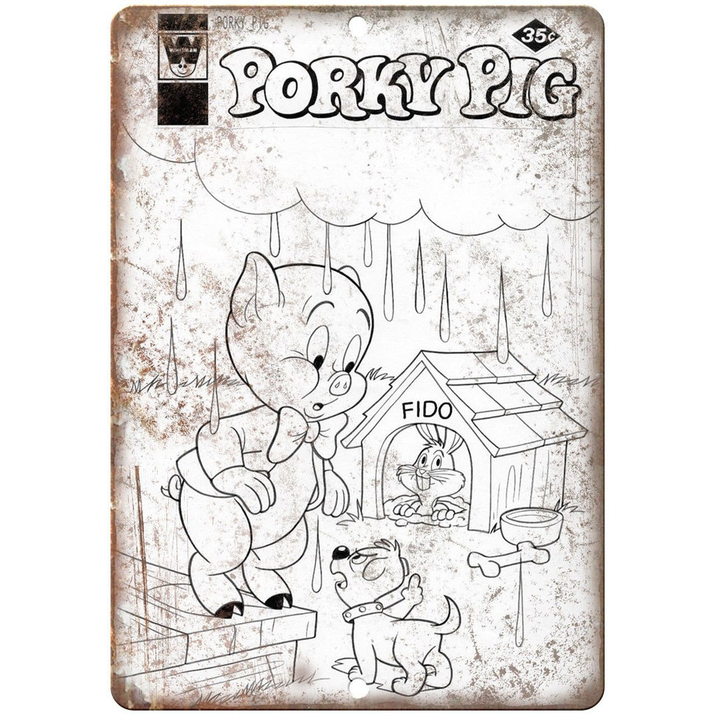 Porky Pig Vintage Comic Book Cover Art 10" X 7" Reproduction Metal Sign J35
