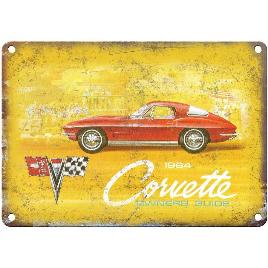 1964 Chevy Corvette Sales Brochure 10" x 7" Reproduction Metal Sign
