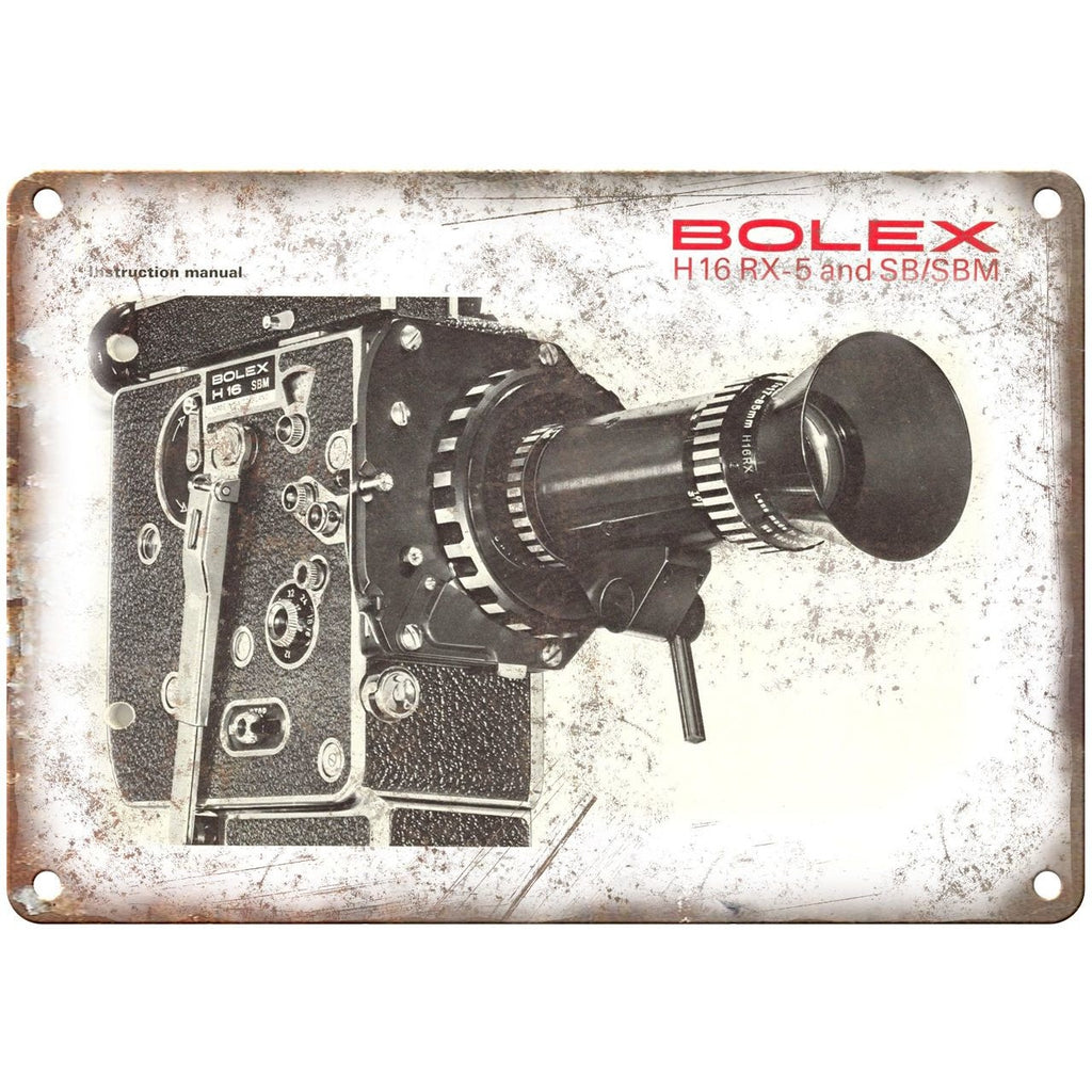 Bolex H 16 Rx-5 Film Camera 10" x 7" Retro Look Metal Sign
