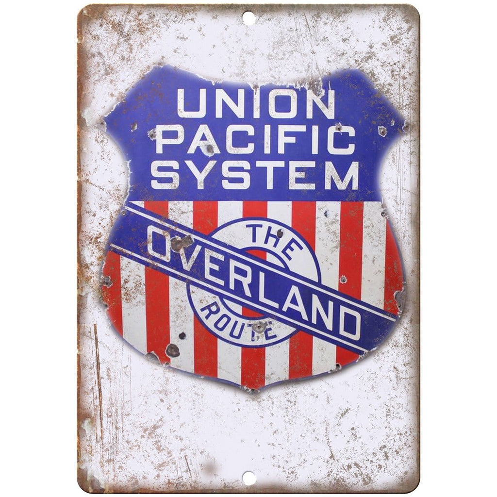Union Pacific Overland Porcelain Look 10" X 7" Reproduction Metal Sign U89