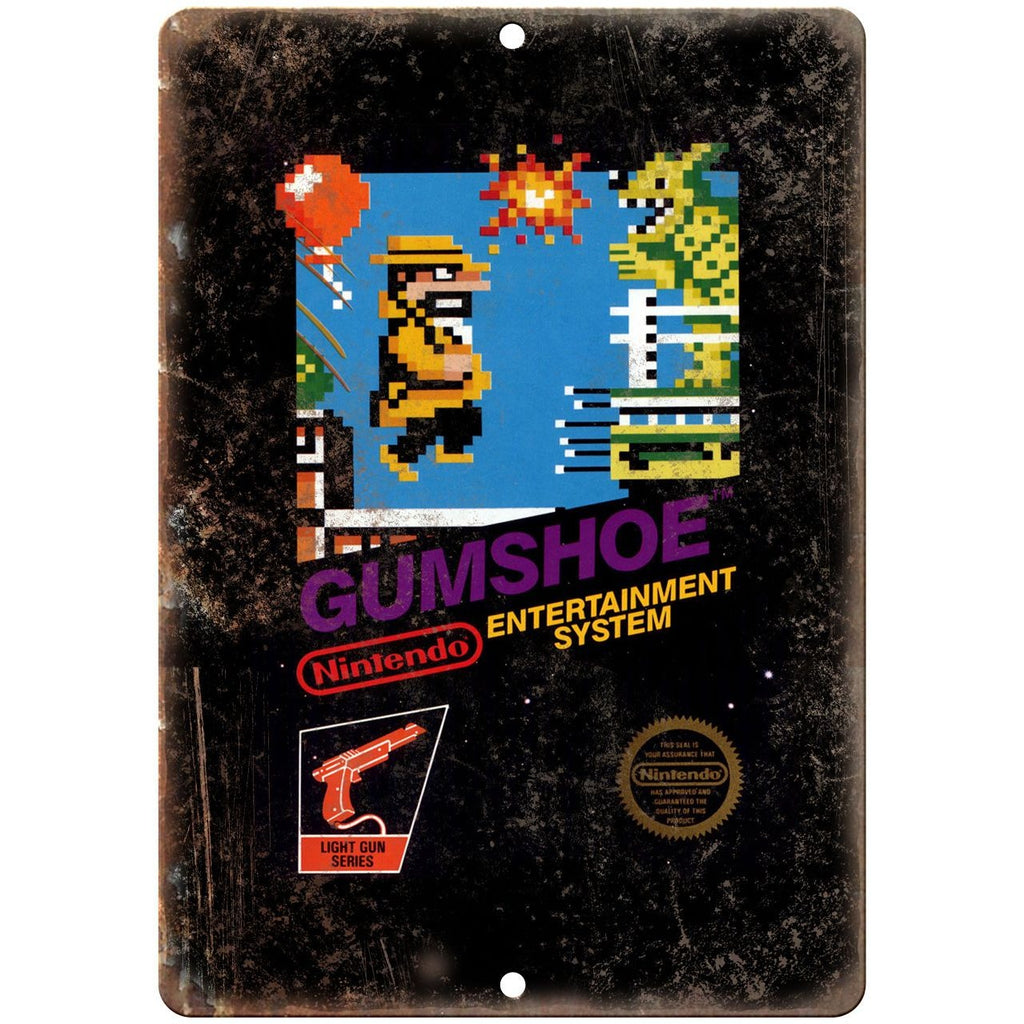 Nintendo Gumshoe Game Cartrige Cover Art - 10" x 7" Reproduction Metal Sign