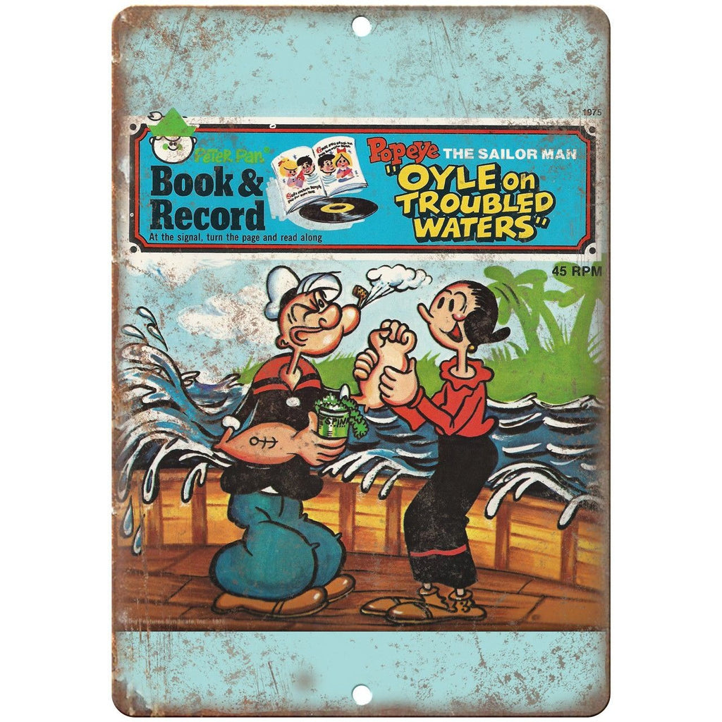 Popeye Lyle on Troubled Waters Vintage Ad 9" x 12" Reproduction Metal Sign J257