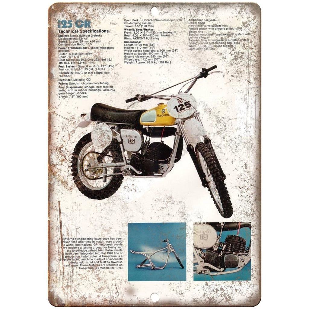 Hasqvarna Dirt Bike Vintage Ad 10" x 7" Reproduction Metal Sign A453