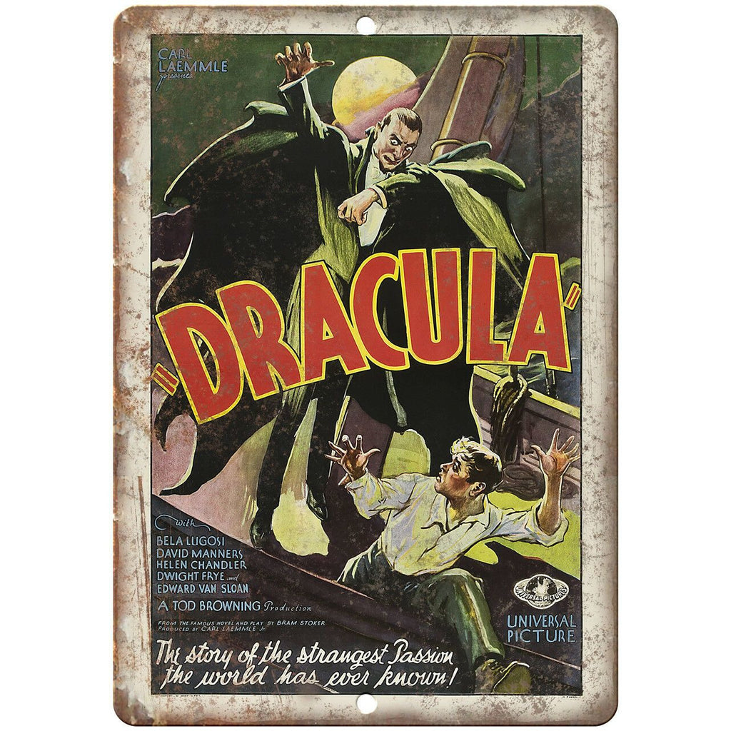Dracula Vintage Movie Poster Ad 10" X 7" Reproduction Metal Sign I176