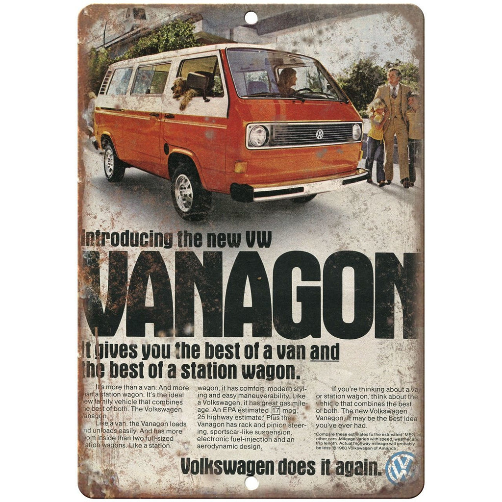 Volkswagen VW Vanagon 10" x 7" Reproduction Metal Sign