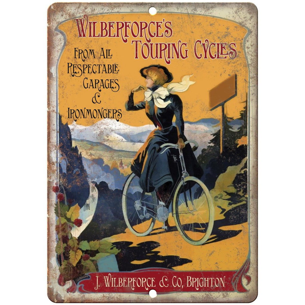 Wilberforce Touring Cycles Vintage Bicycle 10" x 7" Reproduction Metal Sign B248