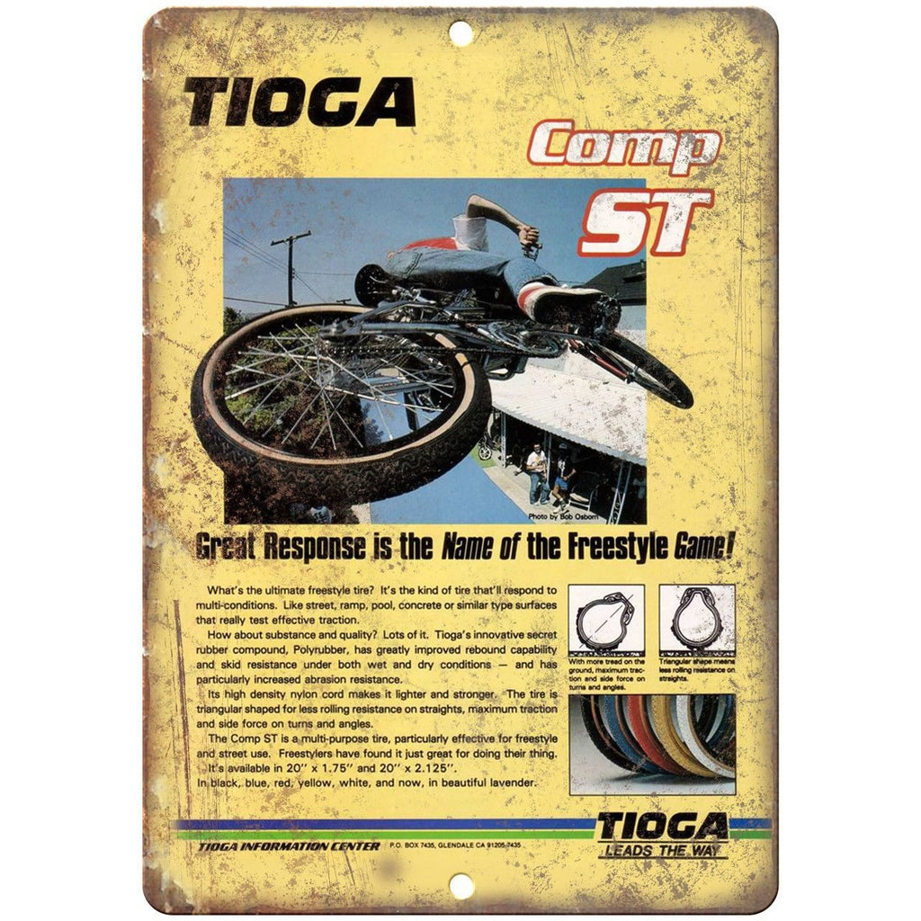 Tioga Comp ST Freestyle BMX Vintage Ad 10" x 7" Reproduction Metal Sign B11