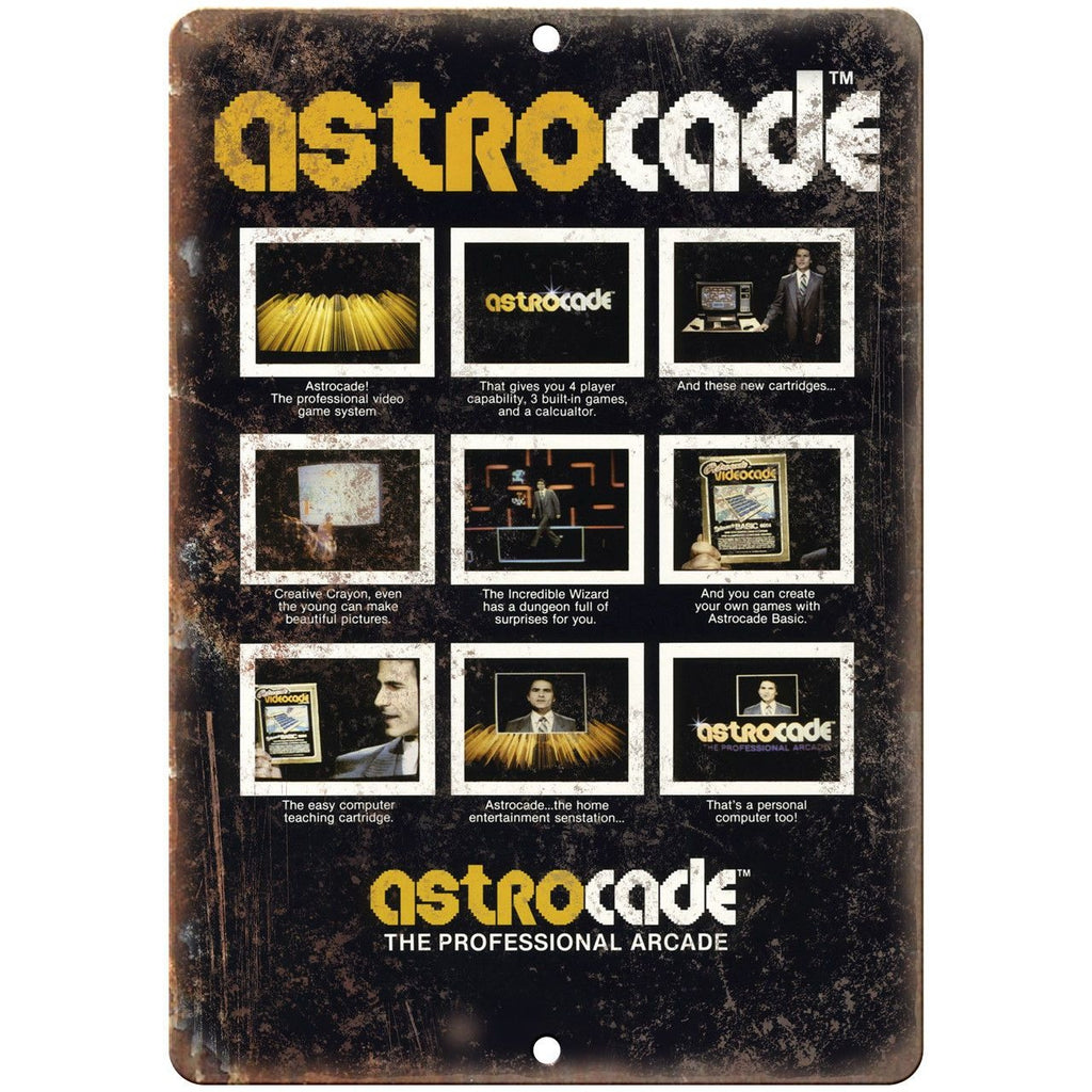 Astrocade Professional Arcade Vintage Ad 10" x 7" Reproduction Metal Sign G176