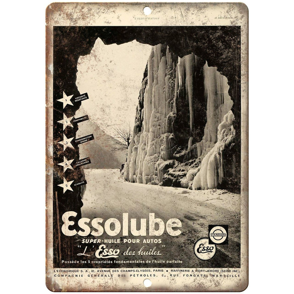 Essolube Motor Oil Vintage Ad 10" X 7" Reproduction Metal Sign A752