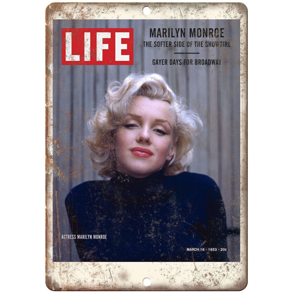 LIFE Magazine Marilyn Monroe Cover 1953 10" x 7" Reproduction Metal Sign C99
