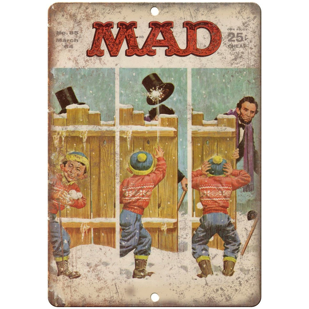 1964 Mad Magazine Lincoln Cover Art 10" x 7" Reproduction Metal Sign J47