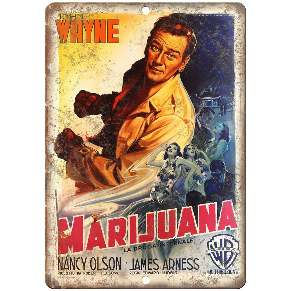Marijuana John Wayne Movie Poster 10" X 7" Reproduction Metal Sign I104