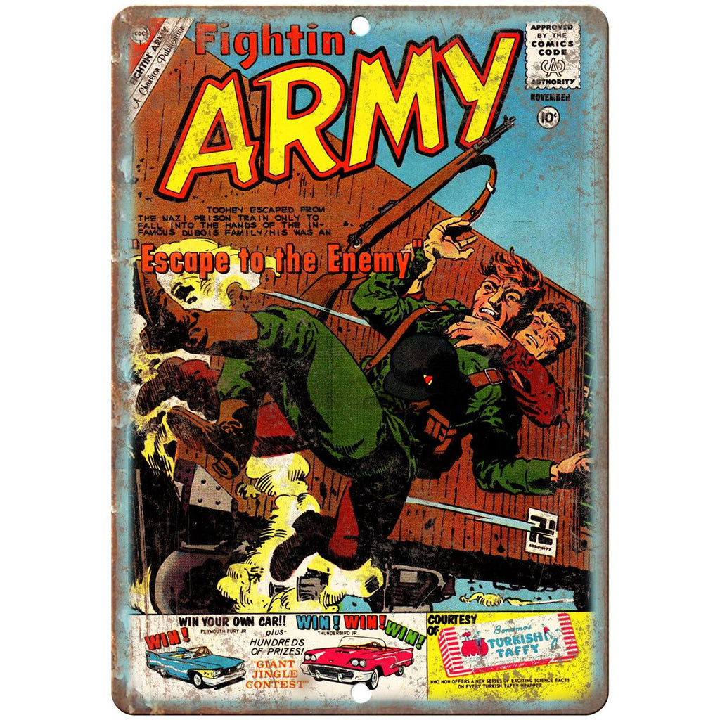 Fightin' Army November Comic Book Cover Ad 10" x 7" Reproduction Metal Sign J610