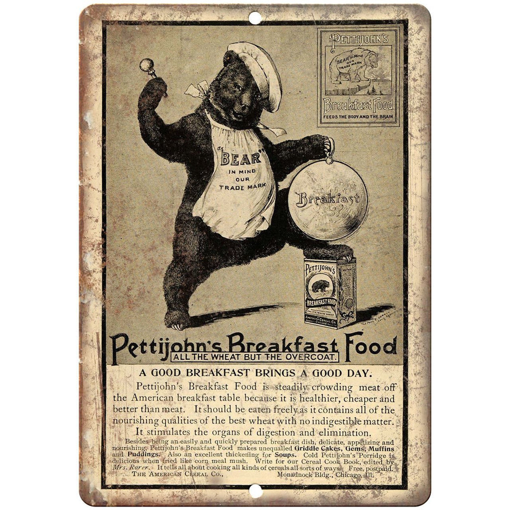 Pettijohn's Breakfast Food Vintage Ad 10" X 7" Reproduction Metal Sign N329