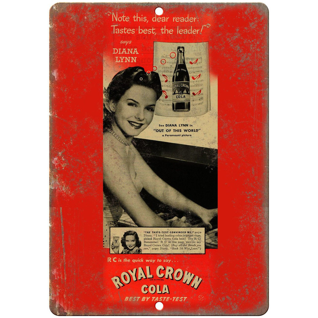 Royal Crown Cola Vintage Ad 9" x 12" Reproduction Metal Sign N278