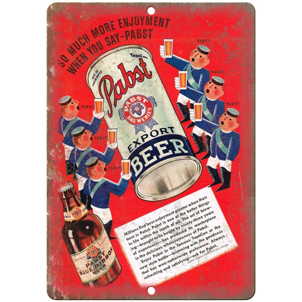 Pabst Blue Ribbon Beer Man Cave D√©cor Vintage Ad Reproduction Metal Sign E158