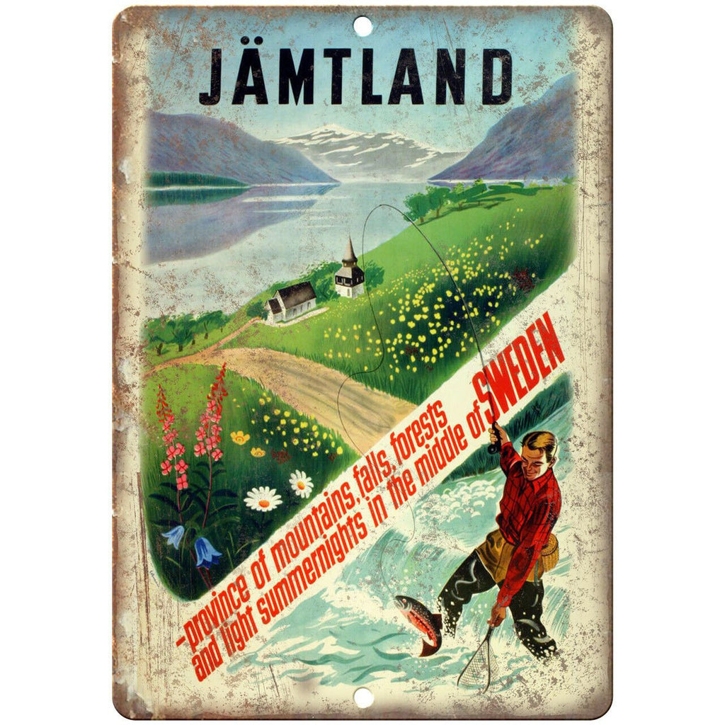 Jamtland Sweden Vintage Travel Poster 9" x 12" Reproduction Metal Sign T56