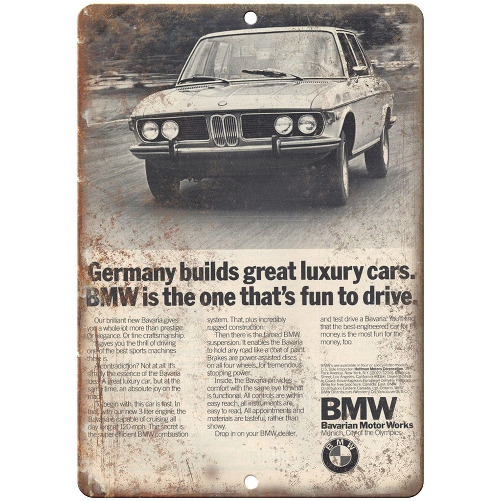 BMW Bavarian Motor Works German Luxury Car 10" x 7" Reproduction Metal Sign A111