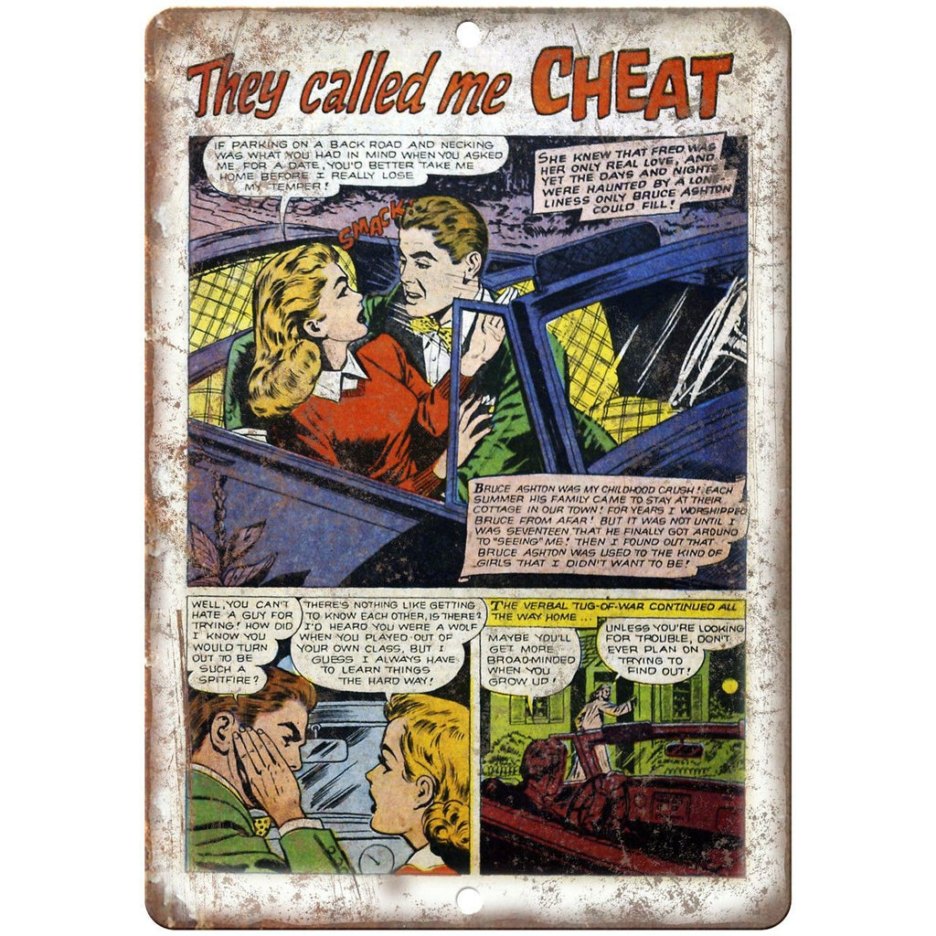 Ace Comics They Called Me Cheat Strip 10" X 7" Reproduction Metal Sign J395