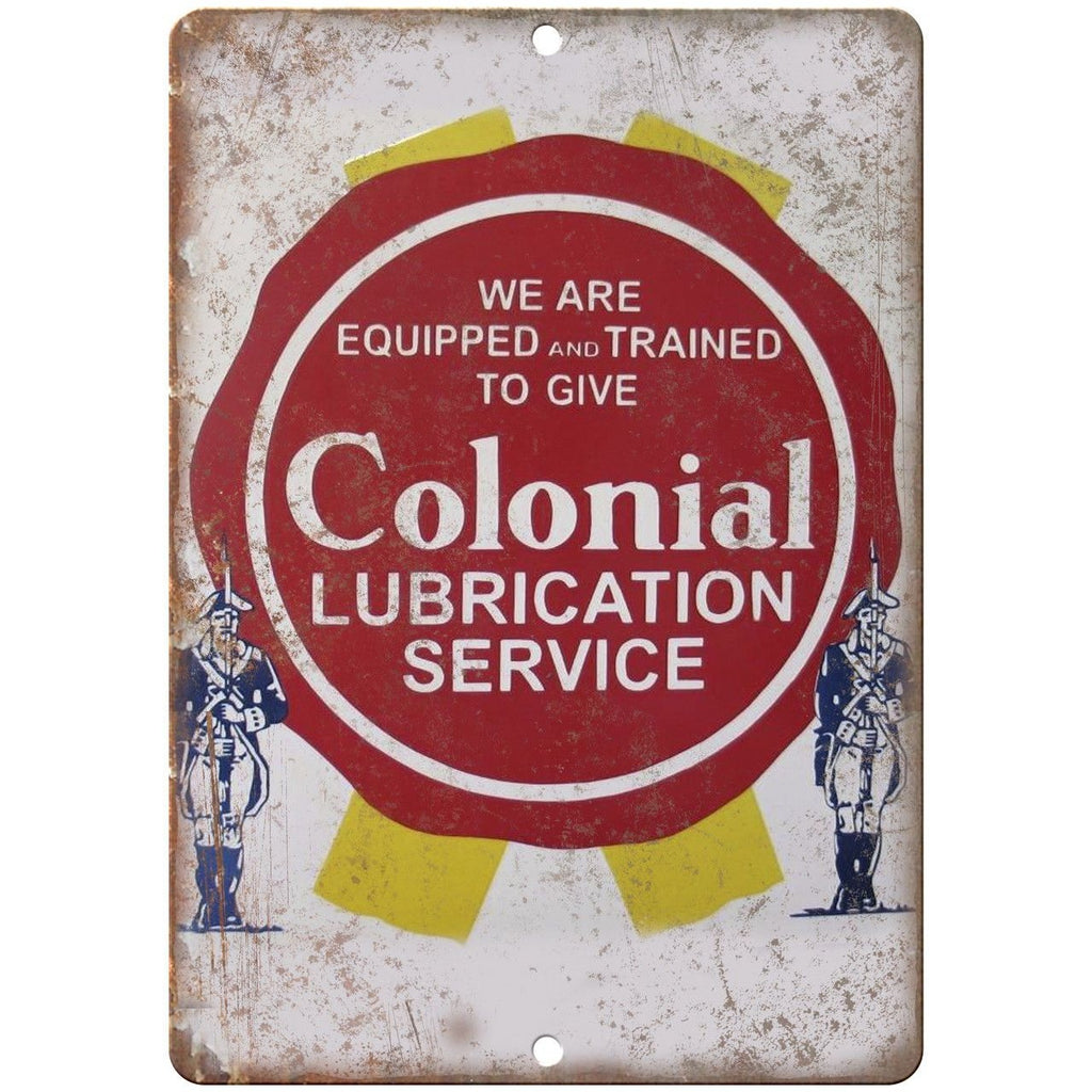 Colonial Lubrication Service Porcelain Look 9" x 12" Reproduction Metal Sign U87