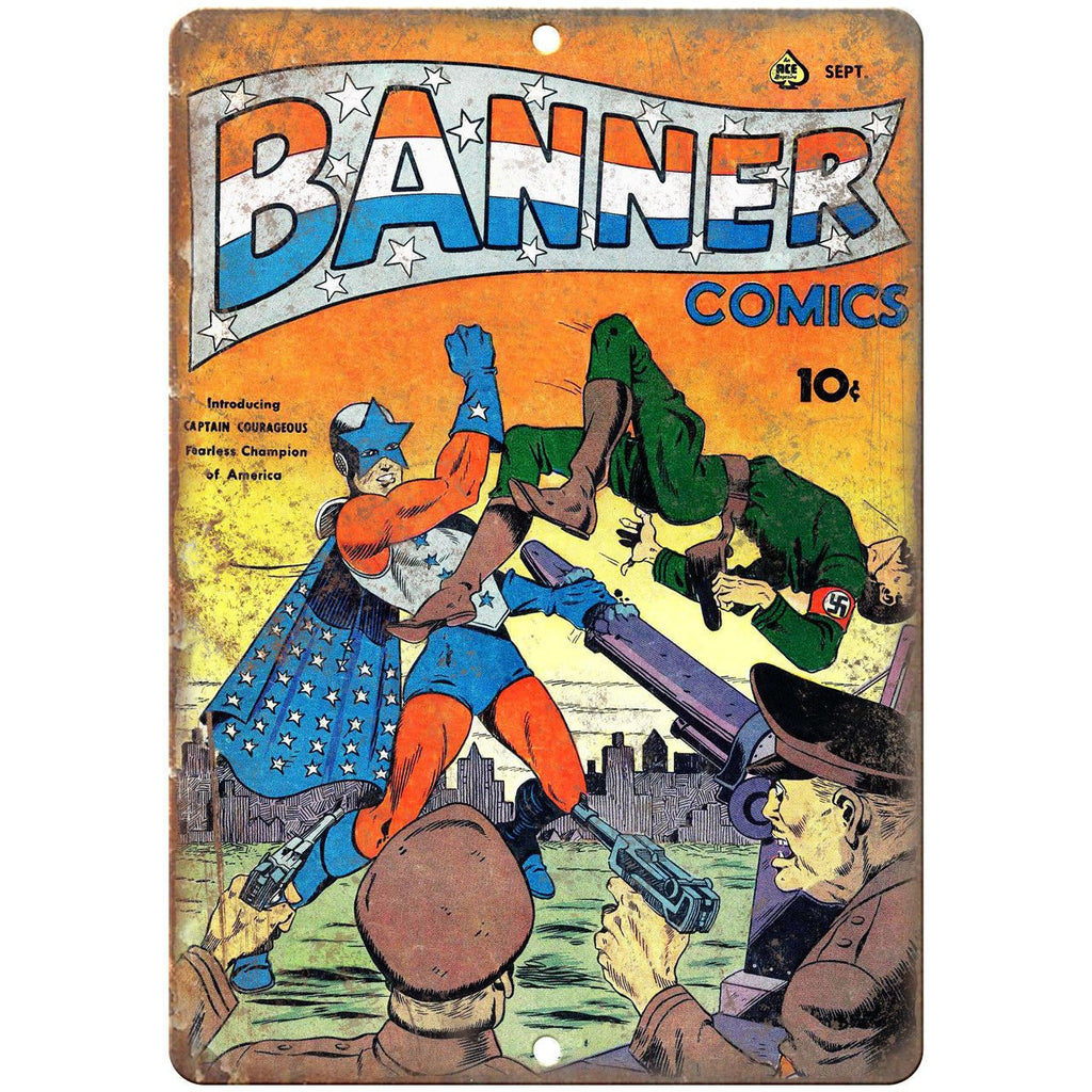 Banner Comic Ace Vintage Comic Book Cover 10" x 7" Reproduction Metal Sign J530