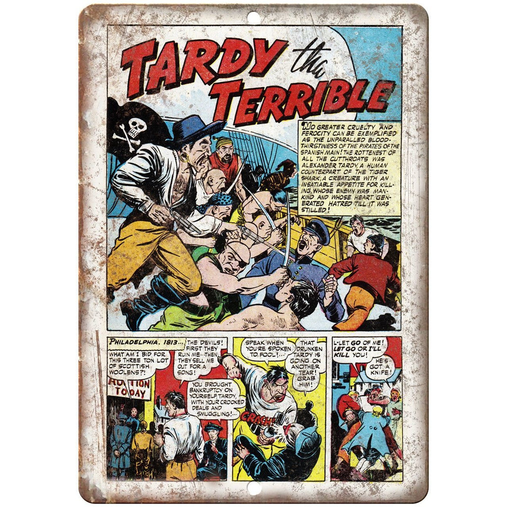Ace Comics Tardy The Terrible Strip Art 10" X 7" Reproduction Metal Sign J369