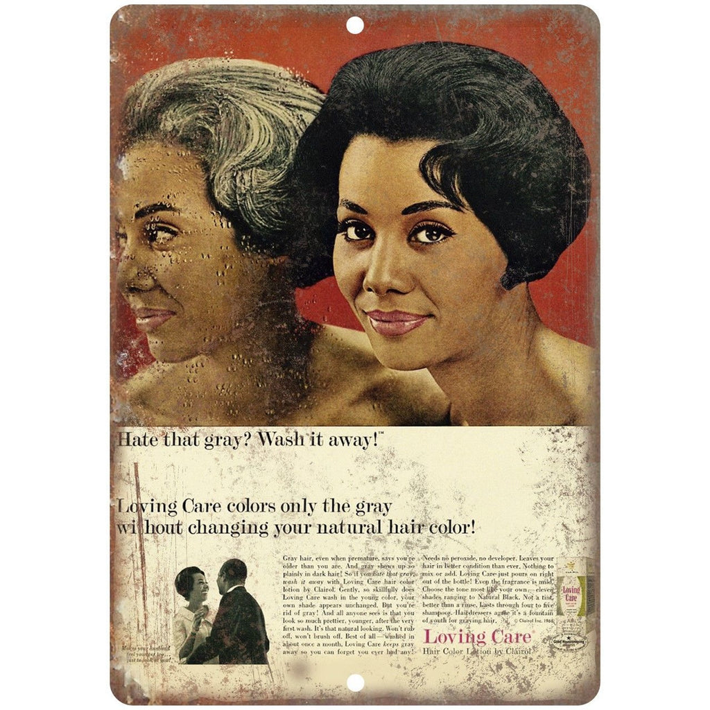 Loving Care Hair Color Vintage Ad 9" x 12" Reproduction Metal Sign ZF05