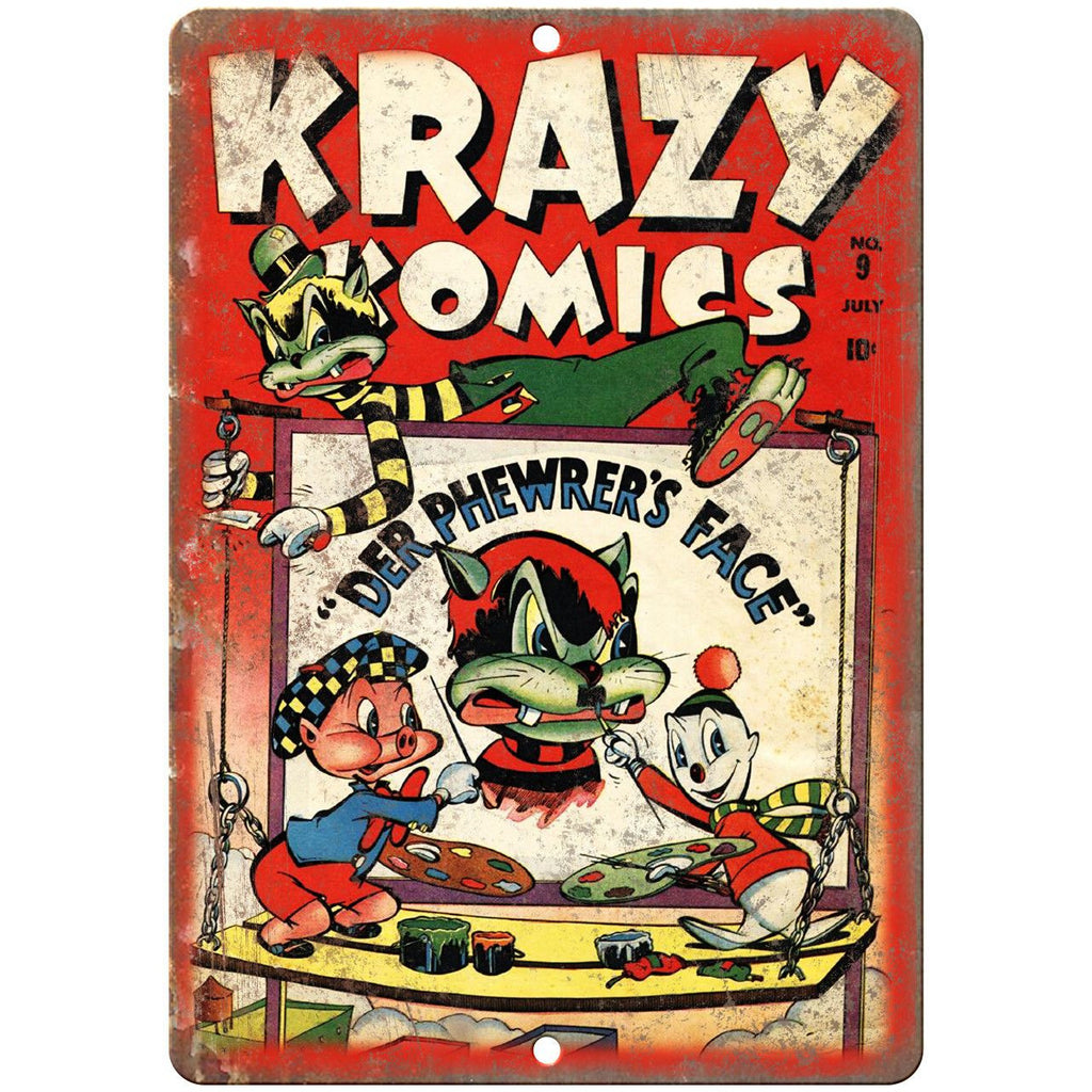 Krazy Komics No 9 Comic Book Cover Art 10" x 7" Reproduction Metal Sign J736