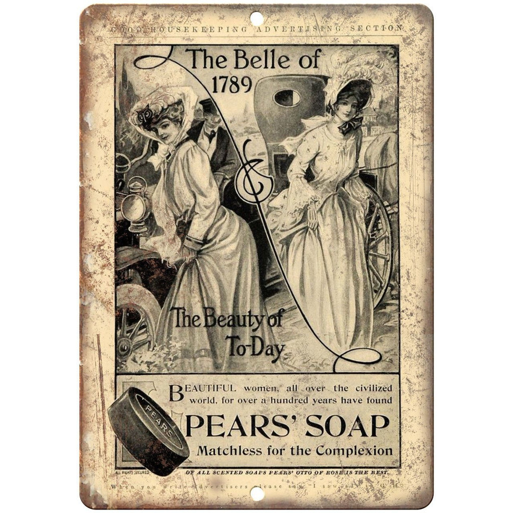 Pears Beauty Bath Soap Vintage Ad 10" X 7" Reproduction Metal Sign ZF39