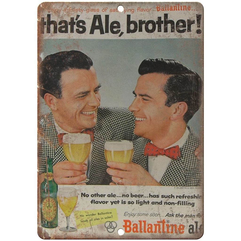 Ballantine Ale That's Ale, Brother 10" x 7" Reproduction Metal Sign