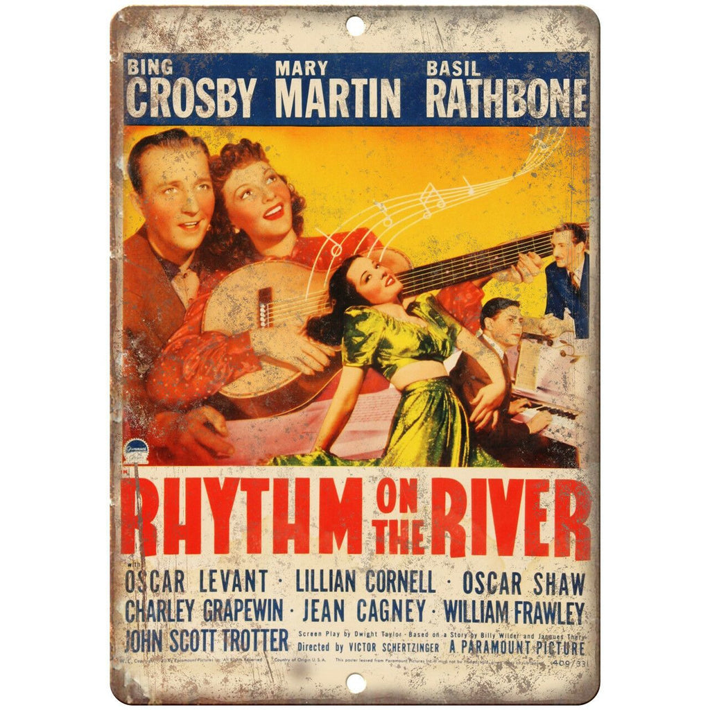 Rhythm on The River Movie Art Bing Crosby 9" x 12" Reproduction Metal Sign I123