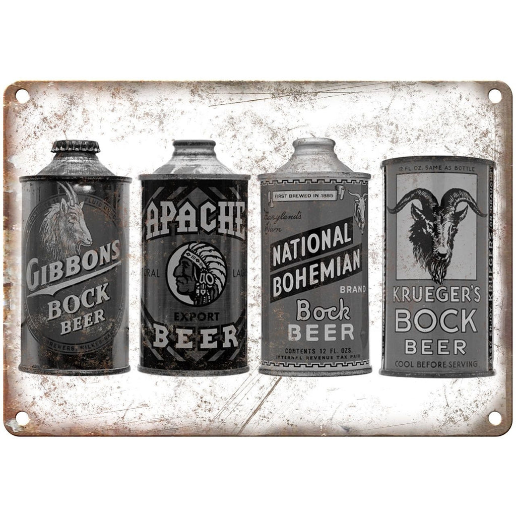 National Bohemian Bock Beer Vintage Ad 10" x 7" Retro Look Metal Sign
