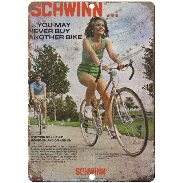 1978 Schwinn vintage advertising 10" x 7" reproduction metal sign