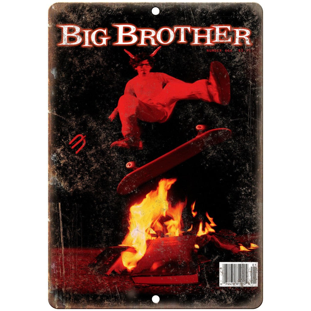Big Brother Magazine Cover 666 Skateboard 10" x 7" Reproduction Metal Sign
