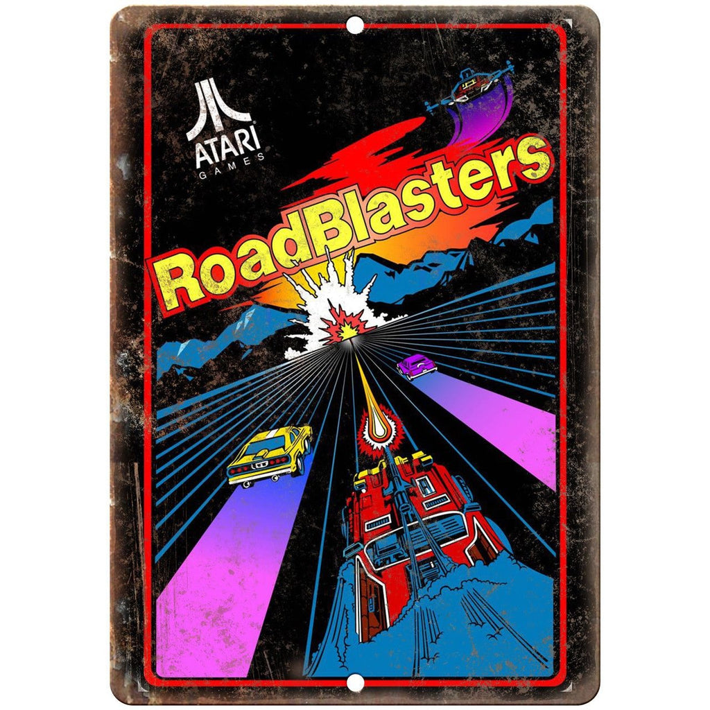 Atari Road Blasters Video Game Art 10" x 7" Reproduction Metal Sign G267