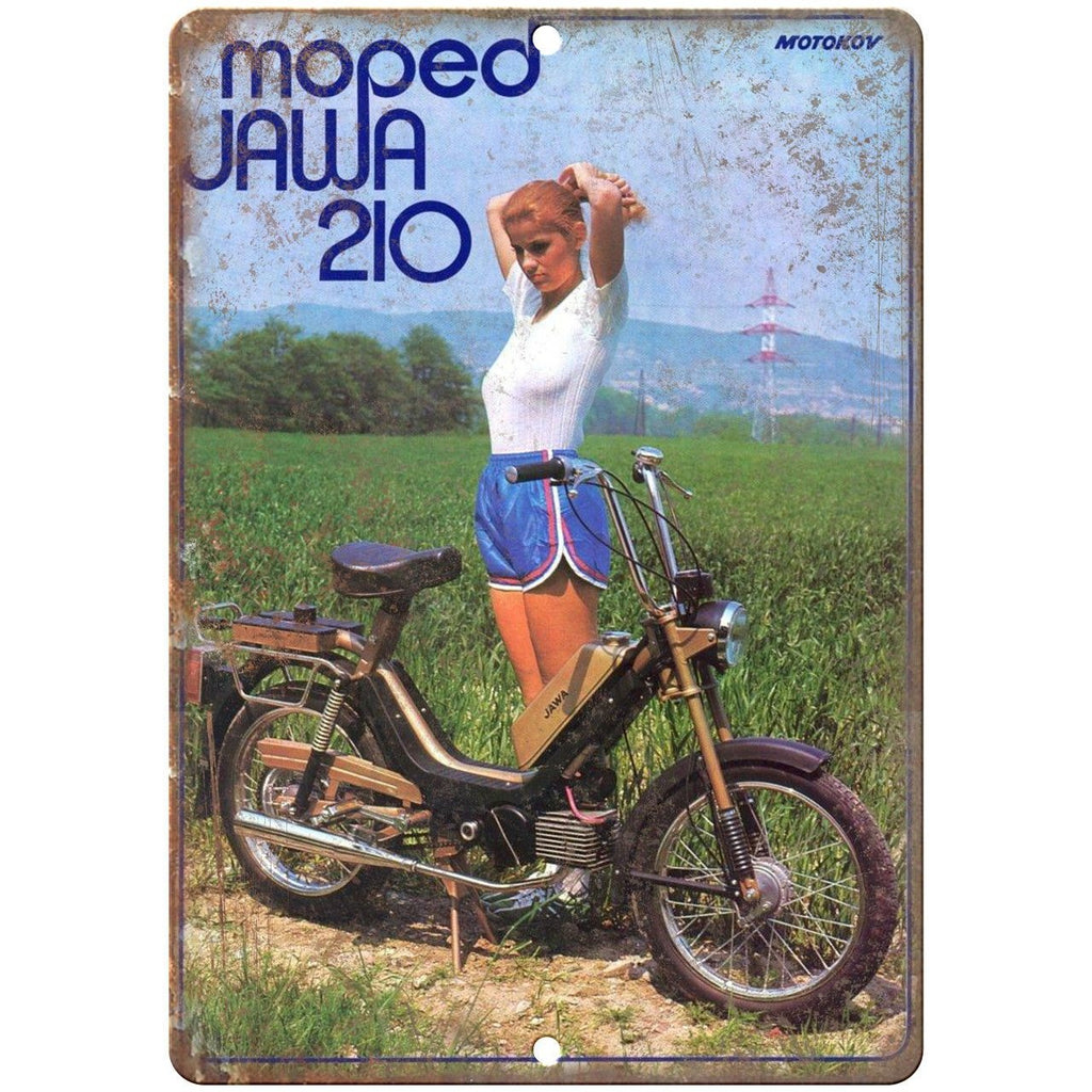 Jawa Moped 210 Vintage Ad 10" x 7" Reproduction Metal Sign A349