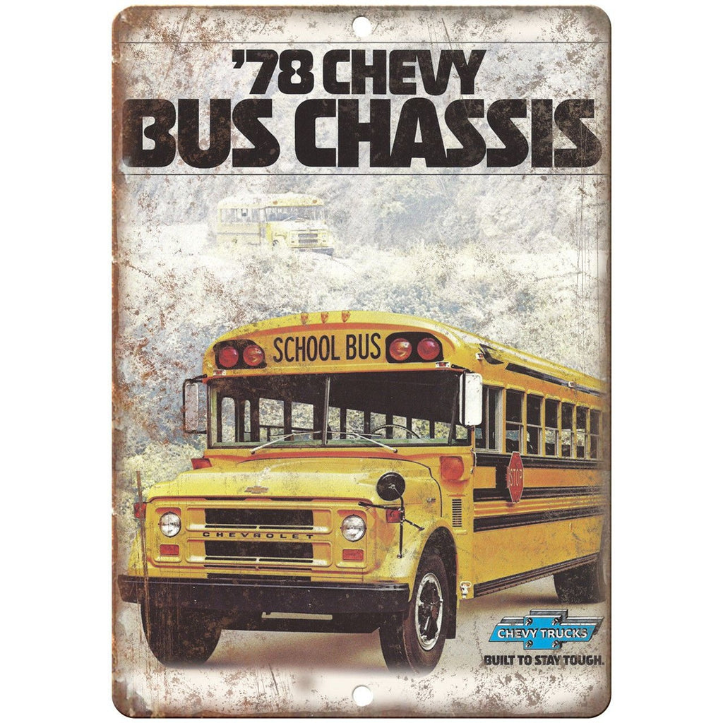 1975 Chevy Bus Chassis Vintage Ad 10" x 7" Reproduction Metal Sign A176