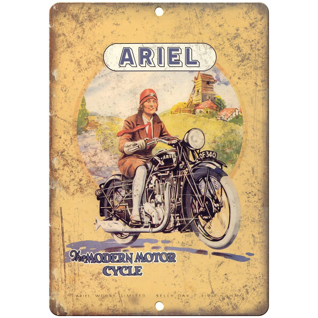 Ariel Modern Motor Cycle Birmingham England 10" x 7" Reproduction Metal Sign F14