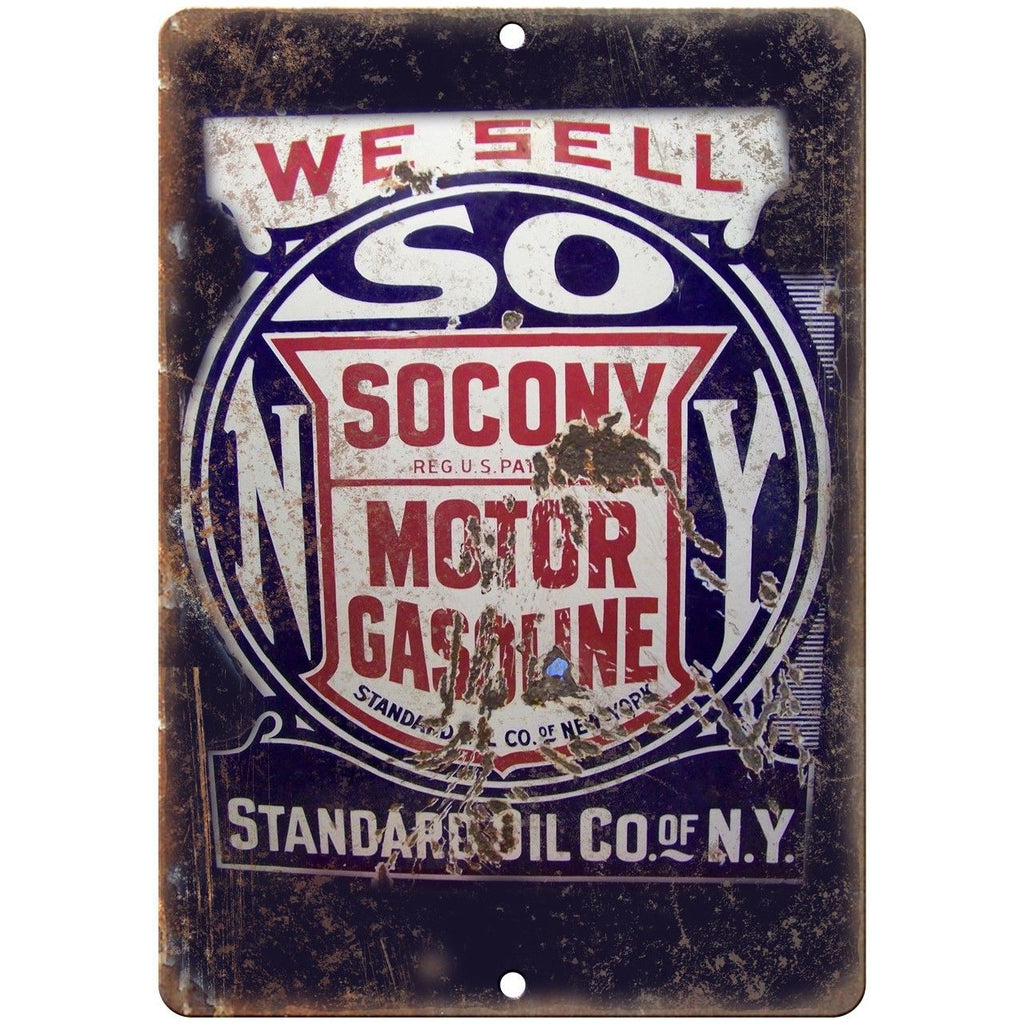 Socony Motor Gasoline Porcelain Look 10" X 7" Reproduction Metal Sign U80