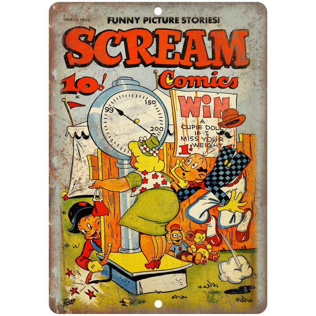 Scream Comic No 18 Cover Vintage Art 10" x 7" Reproduction Metal Sign J558