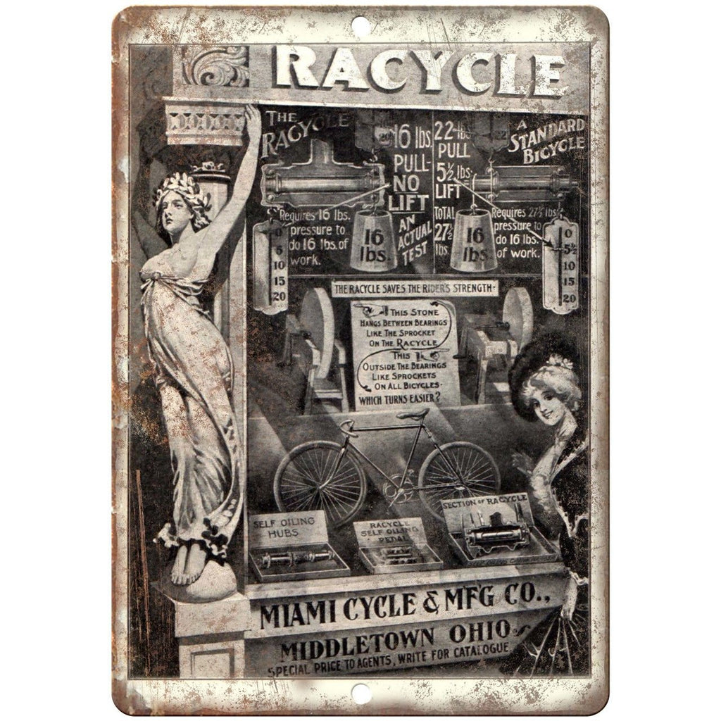 Miami Cycle & MFG Company Vintage Bicycle Ad 10"x7" Reproduction Metal Sign B220
