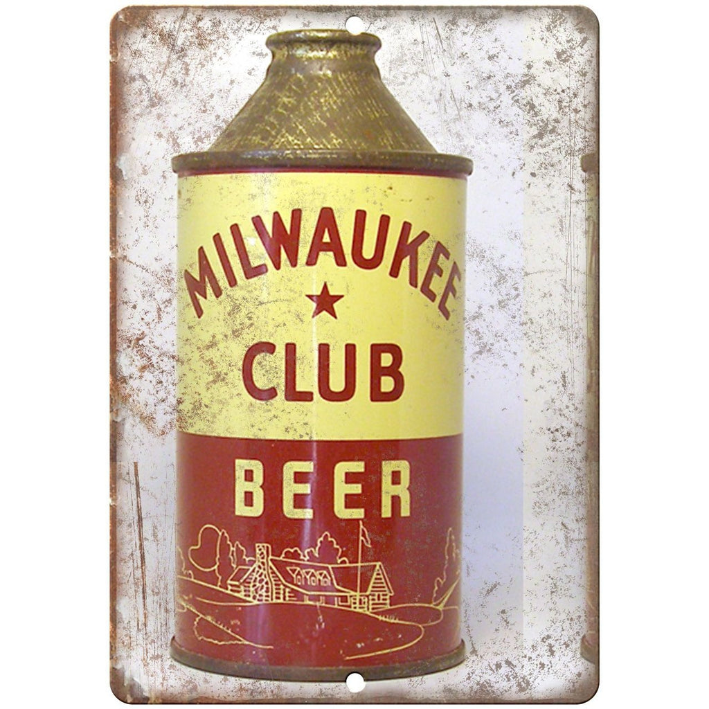 Vintage Beer Can Milwaukee Club Beer 10" x 7" reproduction metal sign