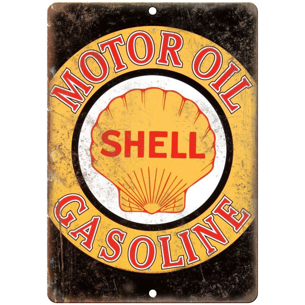 Porcelain Look Shell Motor Oil Gasoline 10" x 7" Retro Look Metal Sign