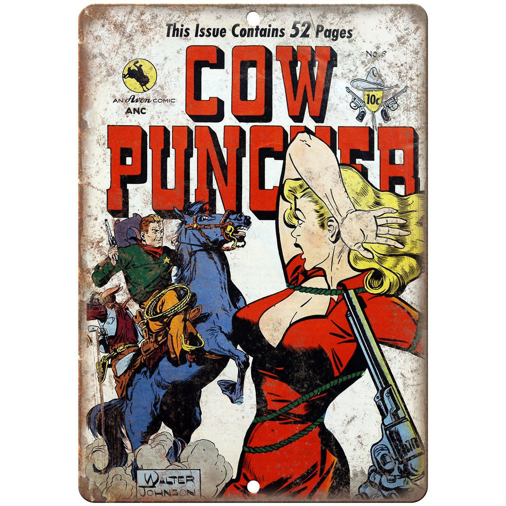 Cow Puncher Avon Comic Book Cover Ad 10" x 7" Reproduction Metal Sign J614