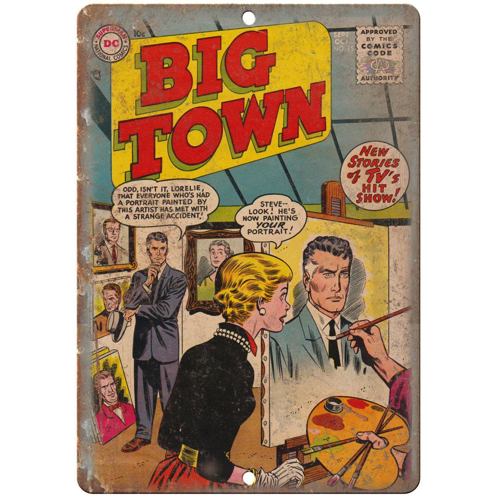 Big Town Comic Book No 35 Cover Vitage 10" x 7" Reproduction Metal Sign J738