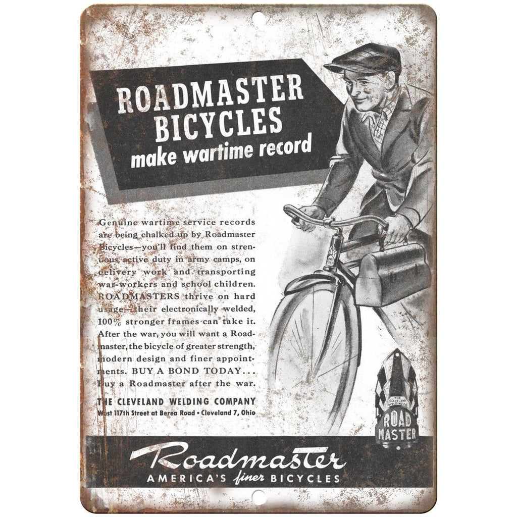 Roadmaster Bicycles Cleveland Welding Co. Ad 10"x7" Reproduction Metal Sign B193