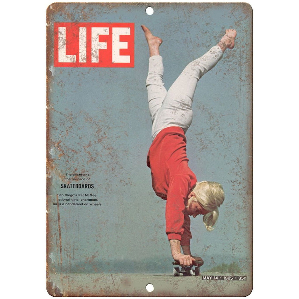 1965 Life Magazine Cover Patti McGee Skateboard 10" X 7" Reproduction Metal Sign