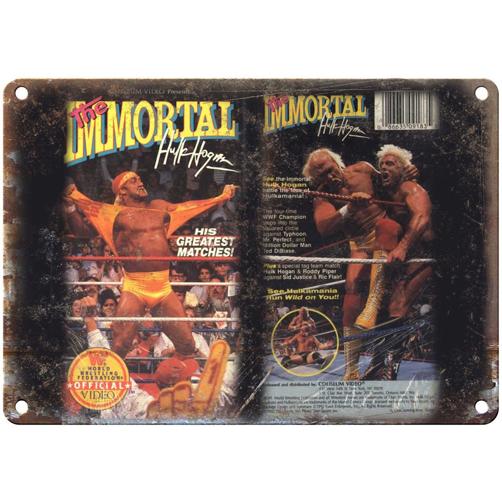 The Immortal Hulk Hogan WWF VHS Cover RARE 10" x 7" Reproduction Metal Sign