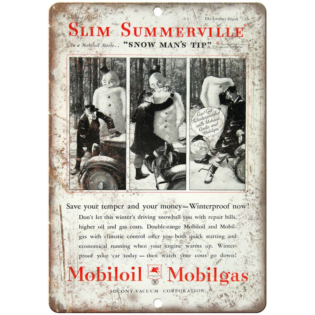 Mobiloil Mobilgas Vintage Ad 10" X 7" Reproduction Metal Sign A849