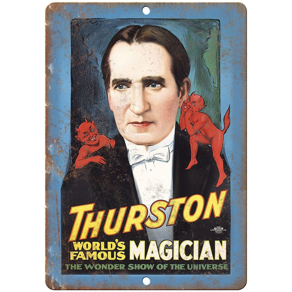 Thurston World Famous Magician Poster 10" X 7" Reproduction Metal Sign ZH152